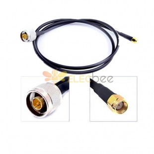Rp SMA Cable de extensión 1M a N Conector macho Antena Pigtail Coaxial LMR200 Cable 1M