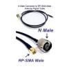RP SMA Uzatma Kablosu 1M N Erkek Konnektör Anten Pigtail Koaksiyel LMR200 Kablo 1M