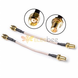 RP SMA Extension Cable with RP-SMA Male to RP-SMA Female for Antenna 2PCS