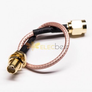 SMA Coax Cable Straight Male To Straight Bulkhead SMA Female Cable Assembly 30cm