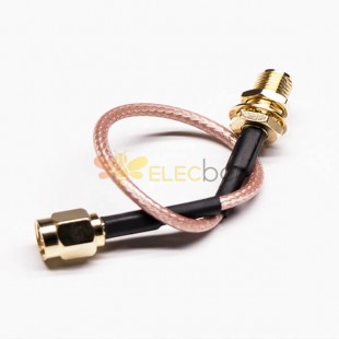 20 piezas Cable coaxial SMA recto macho a mamparo recto SMA hembra montaje de Cable engarzado 30cm