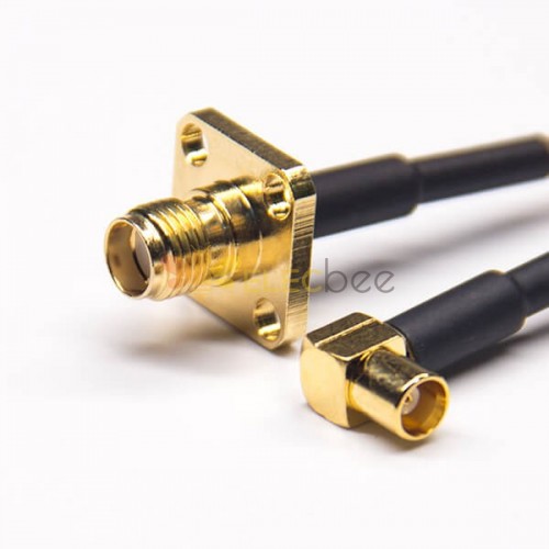 MCX Female Cable 90 Degree to SMA Female Straight Panel Mount with RG316