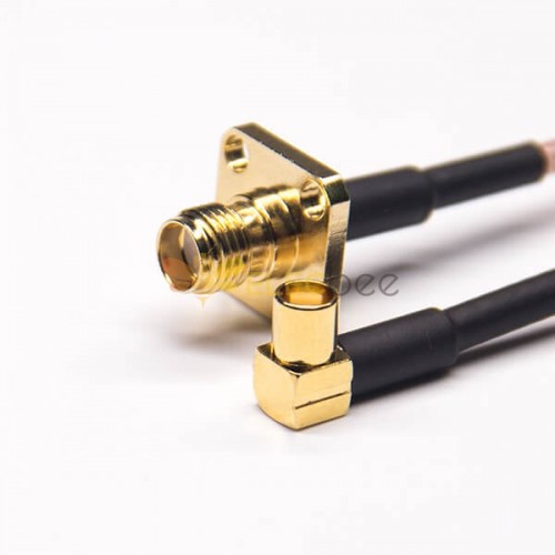 20pcs MCX Female Cable 90 Degree to SMA Female Straight Panel Mount with RG316
