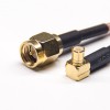 20pcs SMA Extention Cable Male Straight to MCX Male Right Angled Male RF Coaxial Cable with RG 316 10cm