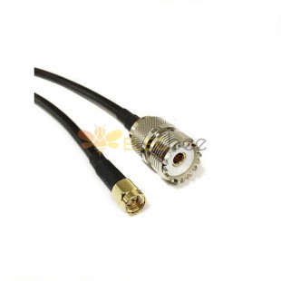 SMA Jumper Cable LMR200 Pigtail Low Loss Cable to UHF SO-239 Female 100CM