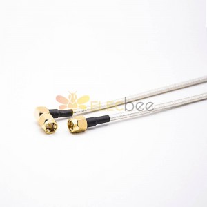 SMA RF Cable Assembly Coaxial Right Angle Male To Straight For RG405 Cable