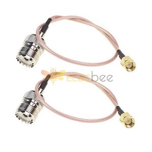 SMA SO239 Cable RG316 15CM with SMA Male to UHF Female 2pcs