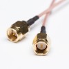 SMA 直电缆插头同轴，适用于带 SMA 连接器的棕色 RG316 RG178 1.5m
