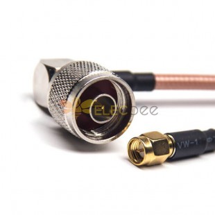 SMA à N Type Cable Right Angle Mâle avec câble RG142 10cm