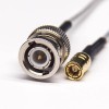 Female SMB 180 Degree Cable Connector to BNC Straight Male with RG316