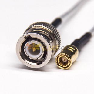 Male SMB 180 Degree Cable Connector to BNC Straight Male with RG316
