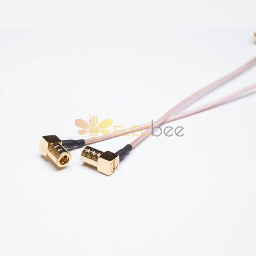 20 piezas SMB Cable Coaxial montaje macho en ángulo recto a marrón RG316 Cable