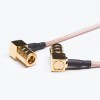20 piezas SMB Cable Coaxial montaje macho en ángulo recto a marrón RG316 Cable