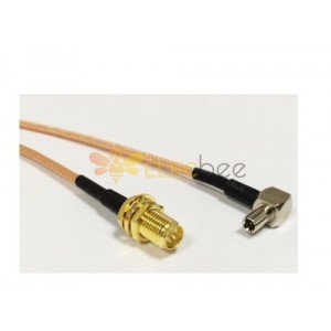 RP-SMA Female to TS9 Male Right Angle 15cm Pigtail Cable RG316