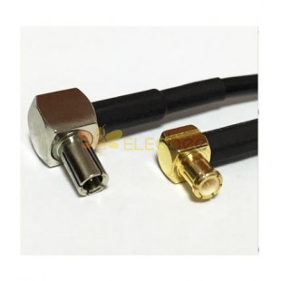 Cable flexible de 50 cm de ángulo recto macho TS9 a ángulo recto macho MCX de 50 cm