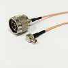 TS9 male Right Angle to N Type male extension cable 1m RG316