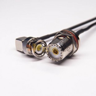 UHF Female to BNC Right Angled Male Coax Cable RG174