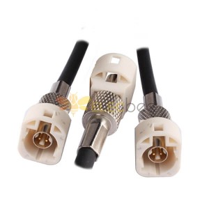 10pcs HSD Connector Cable Assembly 1M with 4Pin Cream Fakra HSD