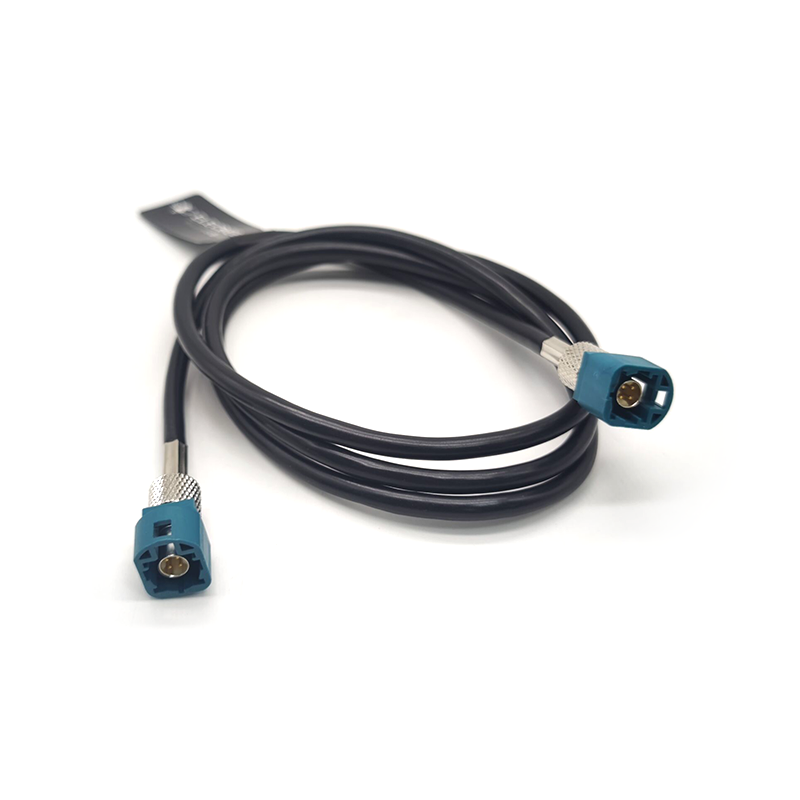 LVDS線束廠家專供HSD4芯水蓝色公轉公組裝線纜1M