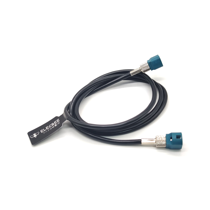 LVDS线束厂家专供HSD4芯水蓝色公转公组装线缆1M