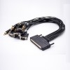 100-poliger SCSI-Stecker an DB15&Audio-Kabelleitung mit Schraubverschluss 0,3M