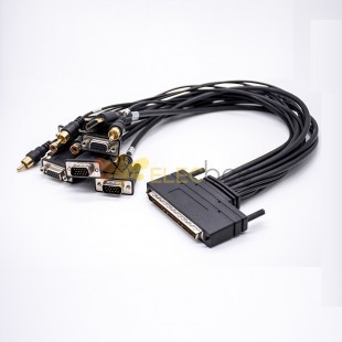 Connettore maschio SCSI da 100 pin a DB15&linea di cavi audio con blocco a vite 0,3 M