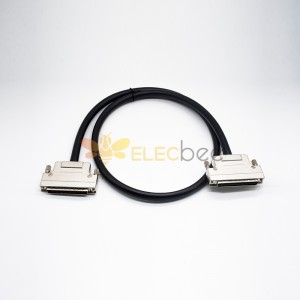 68针SCSI HPDB 直式公转母螺丝锁接线连接器1米