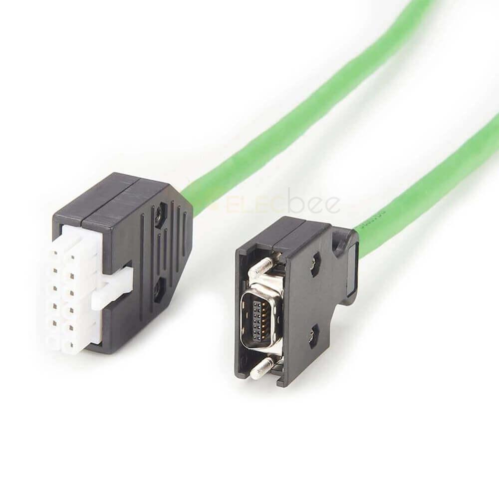 Siemens V90 Servo Encoder Cable 6Fx3002-2Ct20-1Ado Encoder Plug 12Pin With SCSI HPCN 14Pin Male Connector 1M