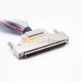 Cable IDC macho a hembra HPDB 100 Pin enchufe recto a IDC 50 pin receptáculo 1 a 2 cable de cinta plana 50 CM