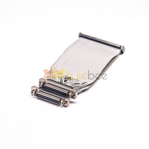 IDC Connector Female 50 Pin to HPCN Female 50 Pin Flat Ribbon Cable 1 to 2 20 CM