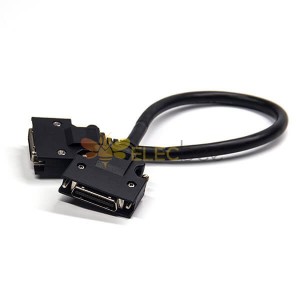 SCSI 36芯HPCN型黑色塑胶壳公转公直式螺丝锁接双边线1米