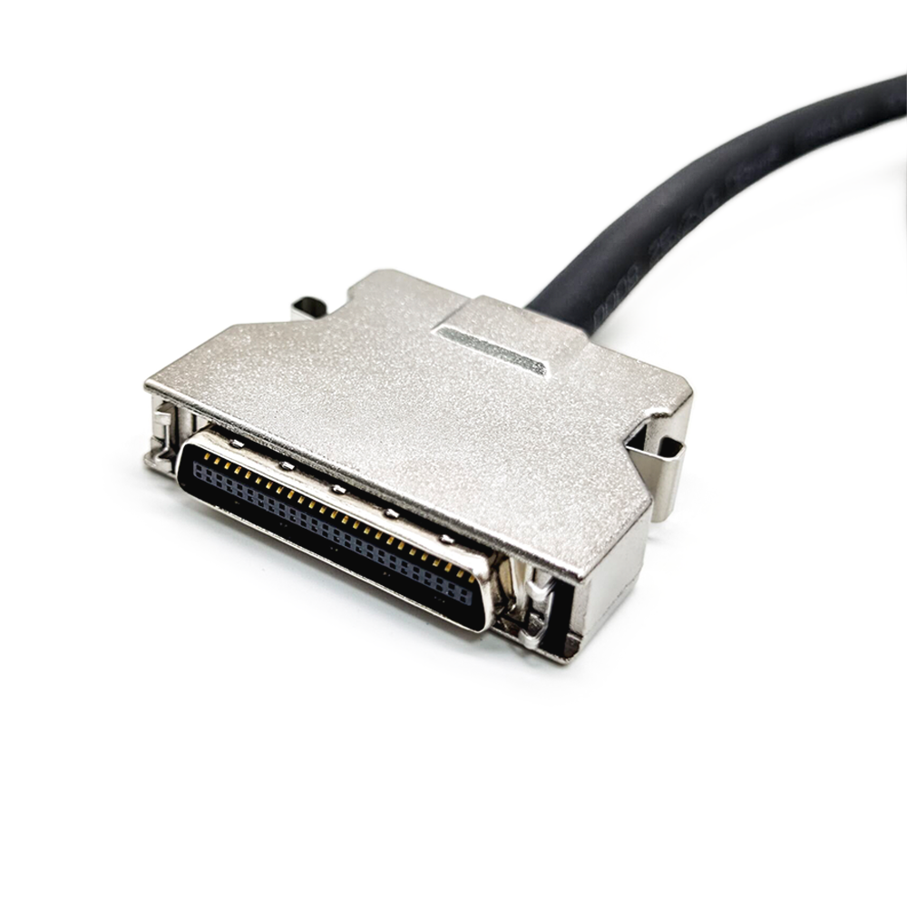 SCSI50线HPCN公头转公头螺丝锁直式接线连接器1米