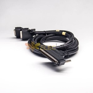 SCSI 68Pin Cabo HPDB Masculino para 2HPDB 36Pin Male Screw Lock Over-molded Cable Panel Mount 2M