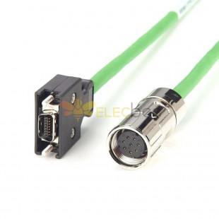 Servo Encoder Cable 6Fx3002-2Ct12-1Ad0 M23 8Pin Female To SCSI HPCN 14Pin Male Connector 1M