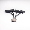 VHDCI a DVI Cable macho 68Pin a 4DVI 68 Pin macho Aleación de zinc estriada 0.2M