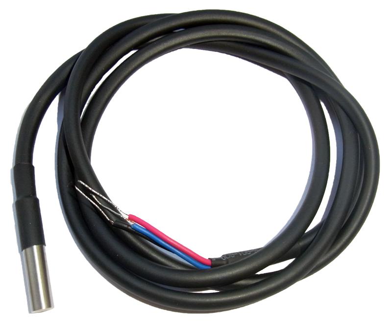 DS18B20 Датчик температуры с водонепроницаемым кабелем из нержавеющей стали, 1 м