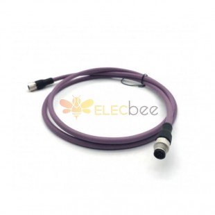 M12 Male to M12 Female Industrial DeviceNet Bus Cable 5m