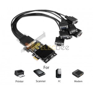 PCI-E 1 ila 8 Seri Bağlantı Noktası RS232 Endüstriyel Otomasyon Kart Panelli 8'i 1 Arada Sürükleme Kablosu 0,2 m