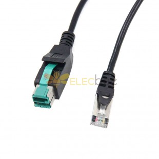 12V POWERED USB to 10P RJ50 Crystal Head for IBM Epson POS Terminal Scanner Connection