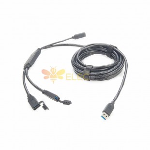 2-Port-USB-Aktiv-Repeater-Kabel mit Netzteil