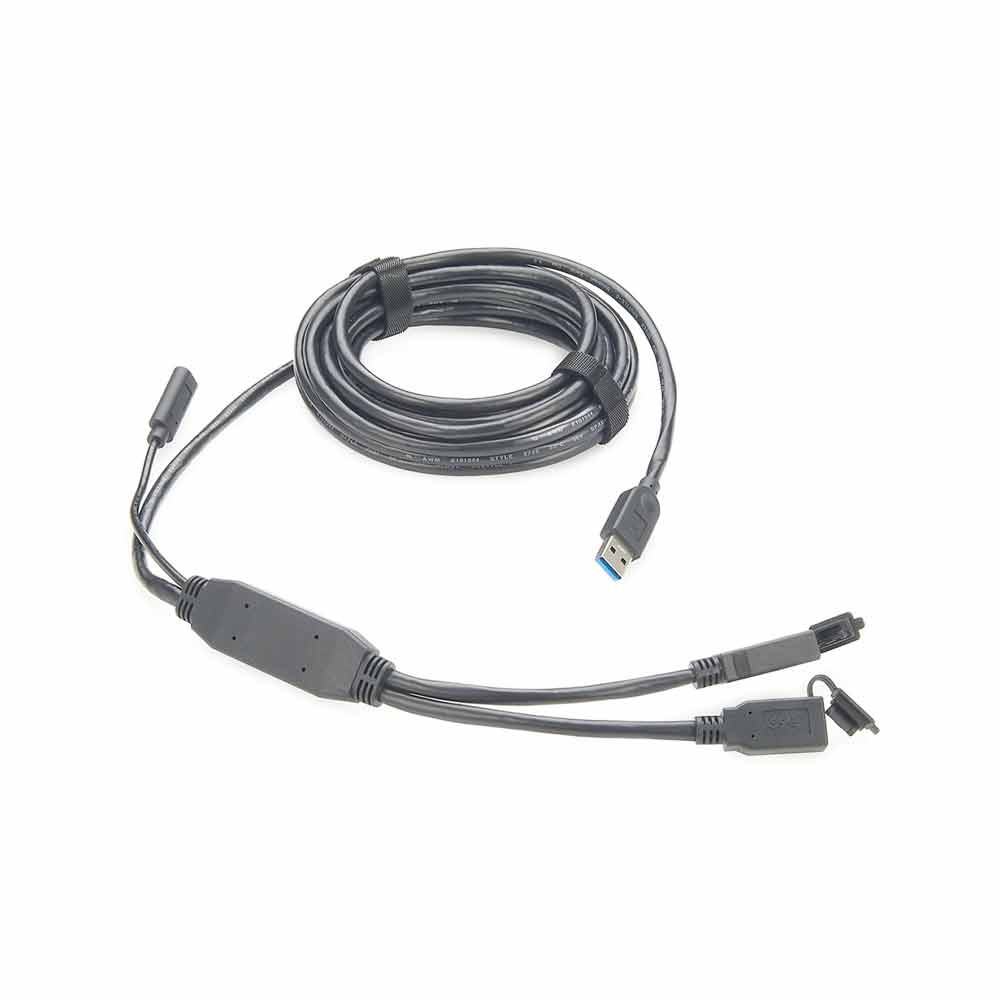 2 Port USB Active Repeater Cable with Powered Adapter
