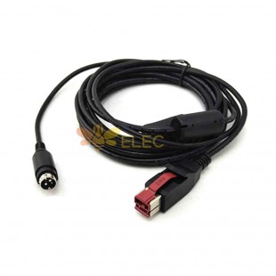 24V POWER USB to POWER DIN 3P Printer Power Data Cable