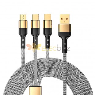 5A 66W 1-to-3 Phone Data Cable - Type-C Super Fast Charging Cable - 2 Meters