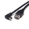 Cabo USB Mini de 90 graus para digitar um cabo de extensão 1M do conector masculino reto