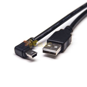 직선 남성 커넥터 1M 확장 케이블을 입력하는 90도 미니 USB 케이블