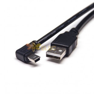 20 adet 90 Derece Mini USB Kablosu A Tipi Düz Erkek Konnektör 1M Uzatma Kablosu