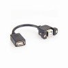 USB 2.0 B Female Panel Mount To USB 2.0 A Female Repeater Cable 0.1M