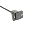 ECF Style Micro B Female to Male Flange Panel Mount with Screws Micro USB 2.0 Cable Extension 30CM