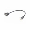 USB Type A 3.0 Male to Female Flush Dash Panel Mount Snap in Extension Cable 30cm