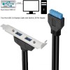 2 Port USB 3.0 A Female Slot Plate to Motherboard 20pin Header Connector Adapter Expansion Cable 50CM